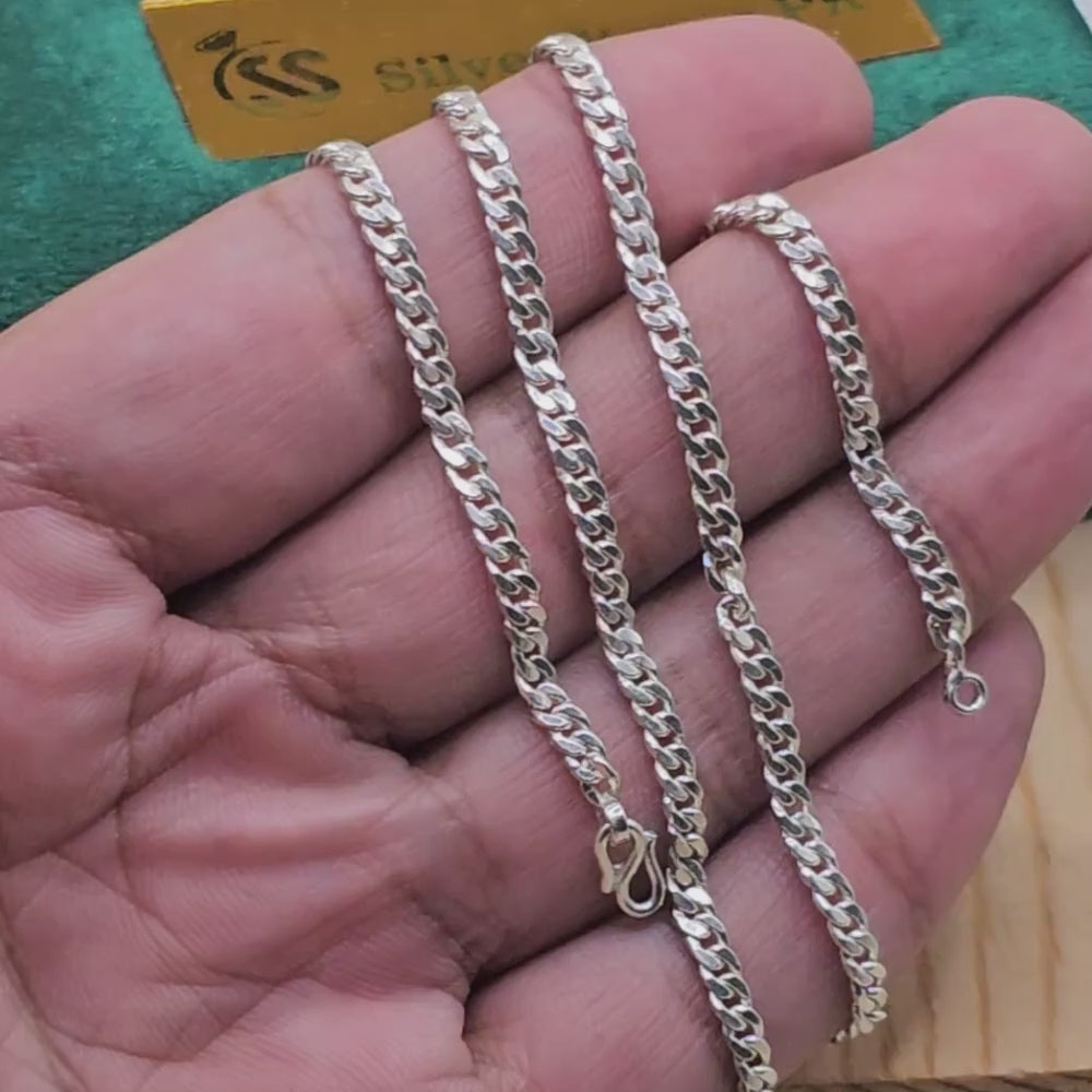 3 mm Silver (Chandi) Cuban Chain for Men’s!