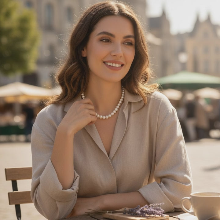 Timeless Elegance: Real Pearl Stone Necklace for Ladies