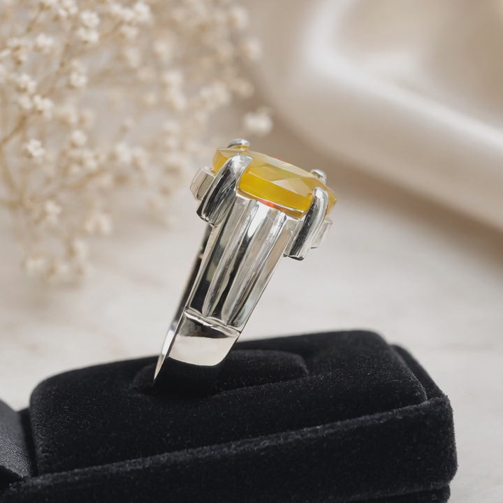 7 carat phukhraj pure silver ring for men
