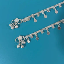 Silver Anklets With Zircons