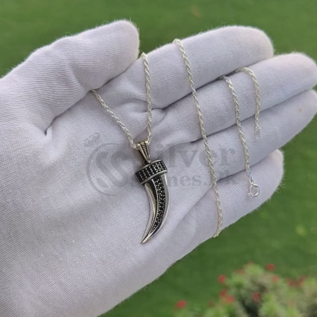 925 Turkish Silver Pendant with Rope chain