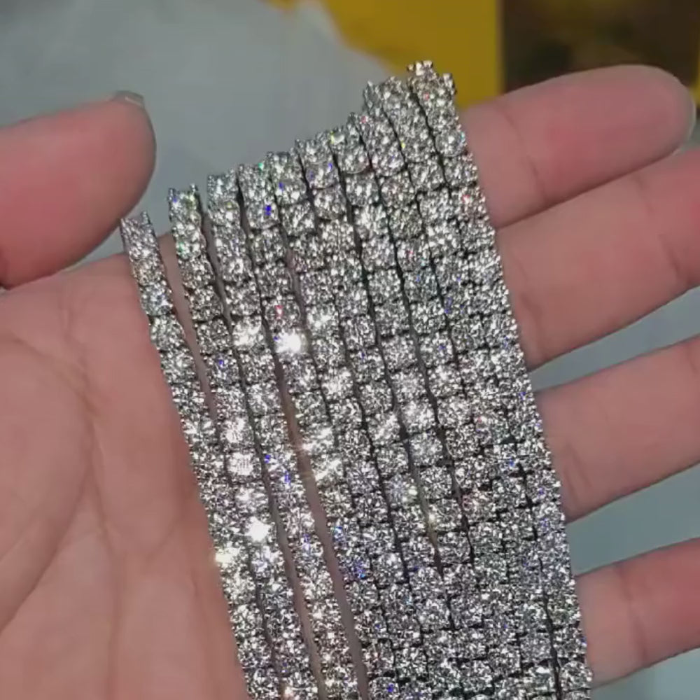 Premium Moissanite Diamond Tennis Style Silver Bracelet