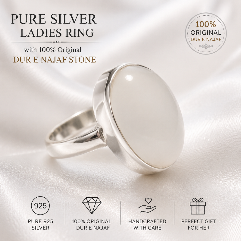 real dur e najaf ladies silver ring in Pakistan