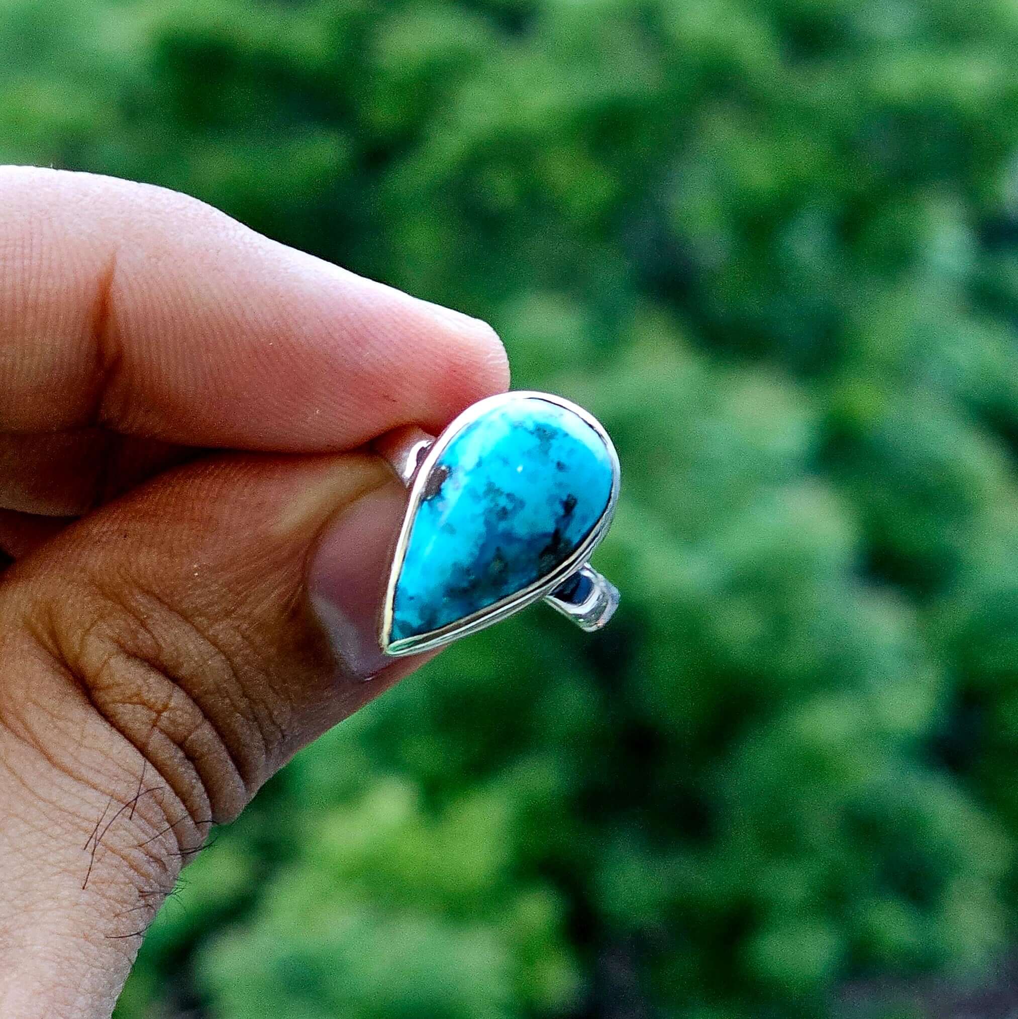 Real Irani Feroza Silver Ladies Ring