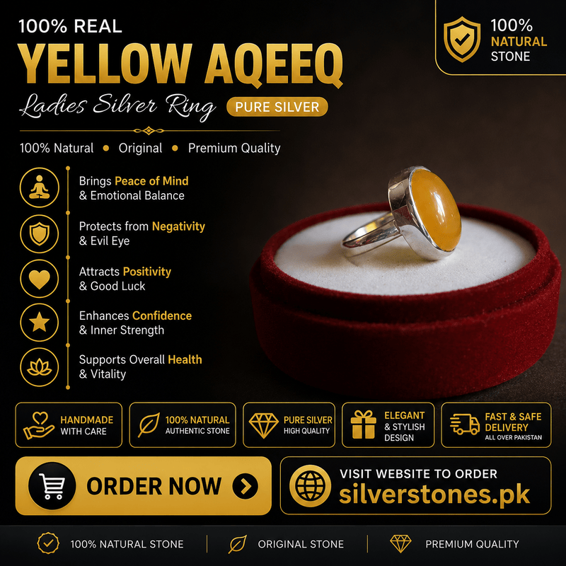 Real Aqeeq Silver (Chandi) Ring