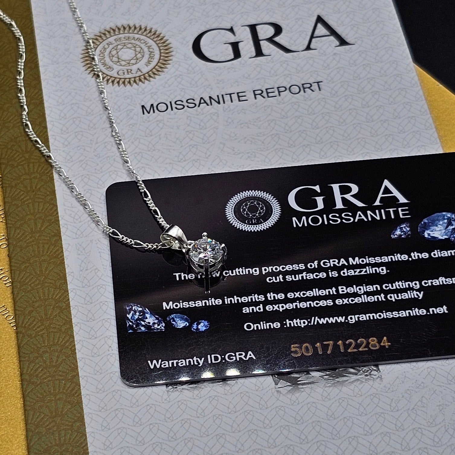 1 Carat Certified Moissanite Diamond Pendant with 1mm Figaro Chain – Italian 925 Sterling Silver