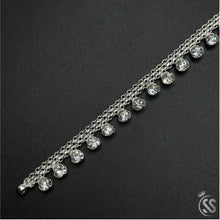 Silver Anklets With Zircons