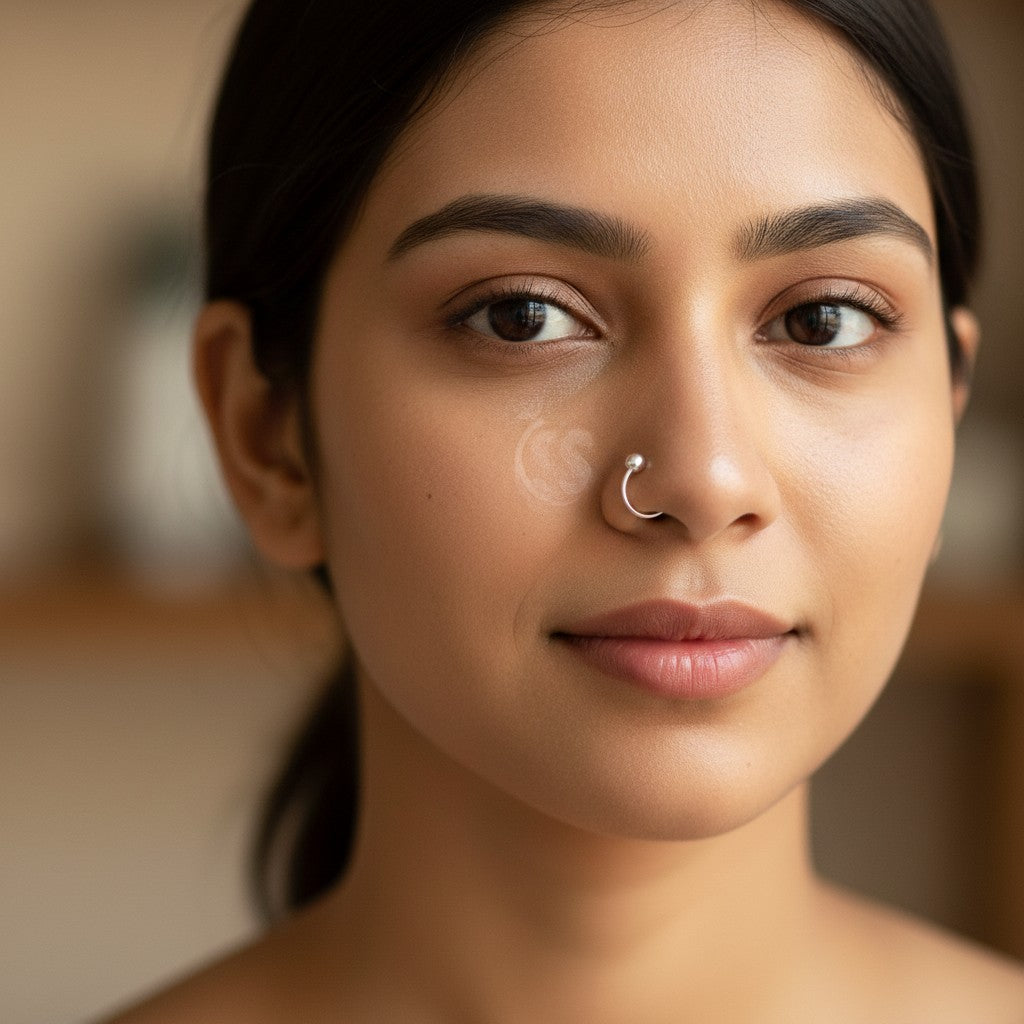 SilverStones.Pk 10mm genuine silver nose ring with a single ball accent. Delicate and versatile for everyday wear.
