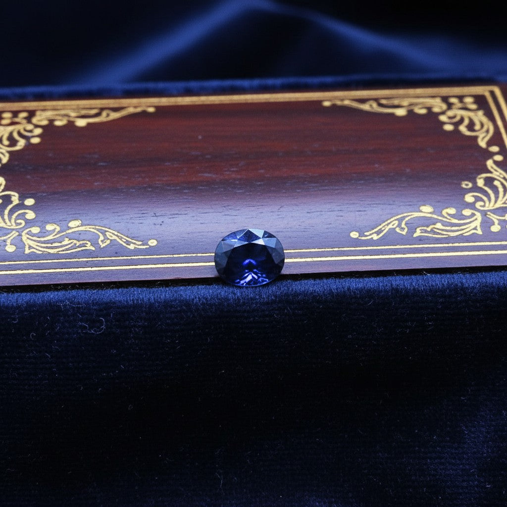 SilverStones.Pk 4.20 carat oval cut natural blue sapphire, African origin, royal blue color, premium quality gemstone.