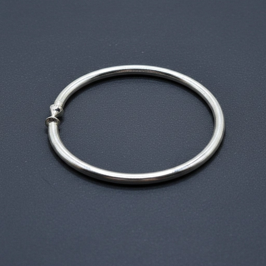 SilverStones.Pk handmade pure silver (chandi) wrist band for kids, 1.5 inches, adjustable fit, elegant design.