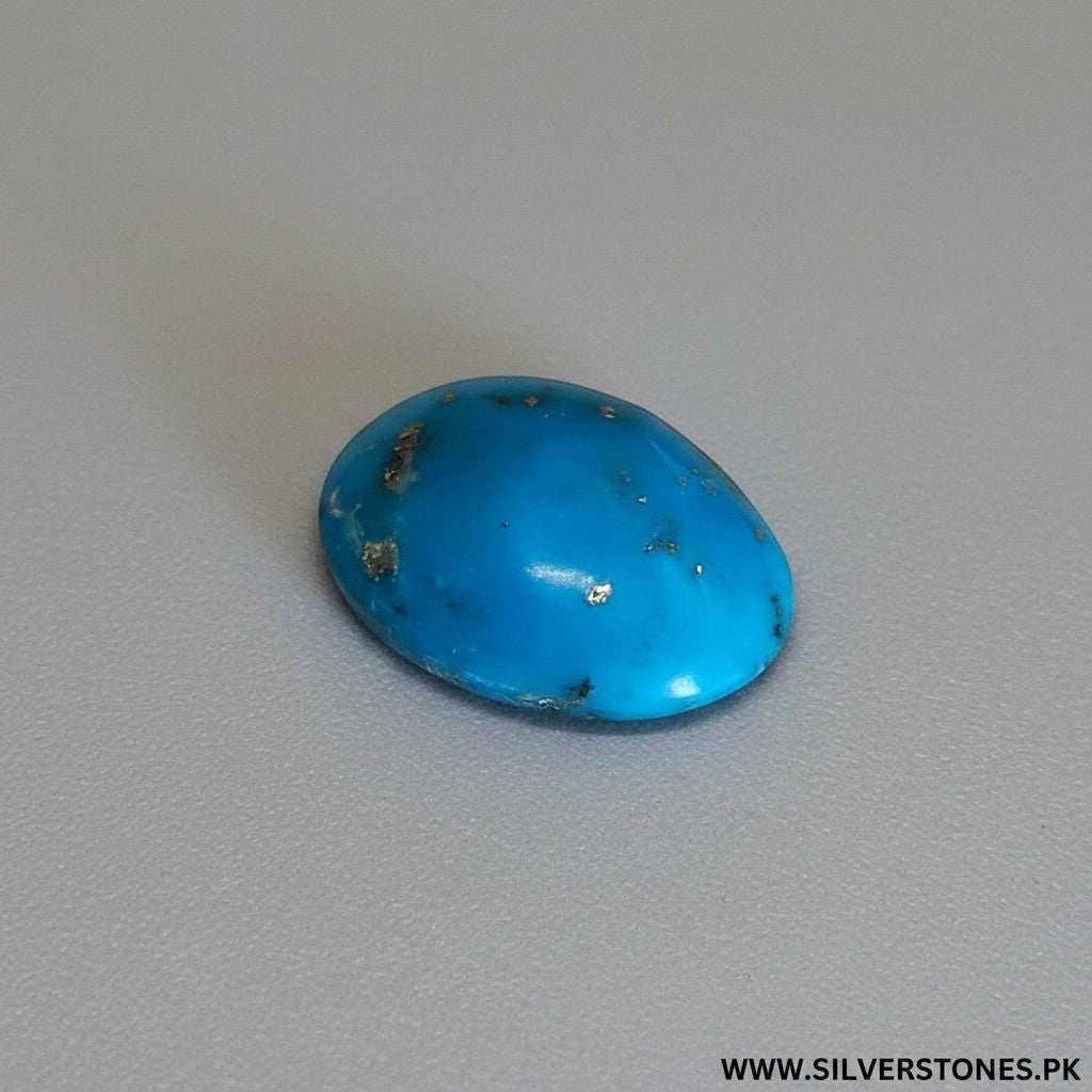 SilverStones.Pk oval-shaped Shajri Irani Feroza (Turquoise) gemstone, 20.40 carat, with natural veining and antique charm.