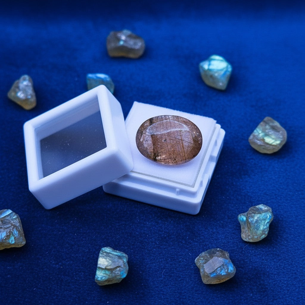 SilverStones.Pk 12.30 carat real Muh-e-Najaf stone, rare golden shade, oval cabochon with natural inclusions.
