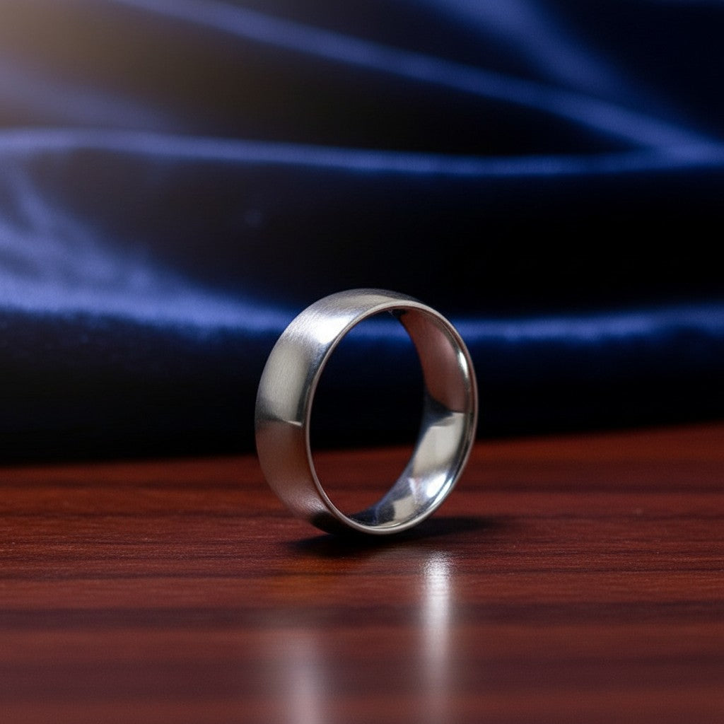 SilverStones.Pk silver imitation ring band, simple elegant design, comfortable for everyday wear.