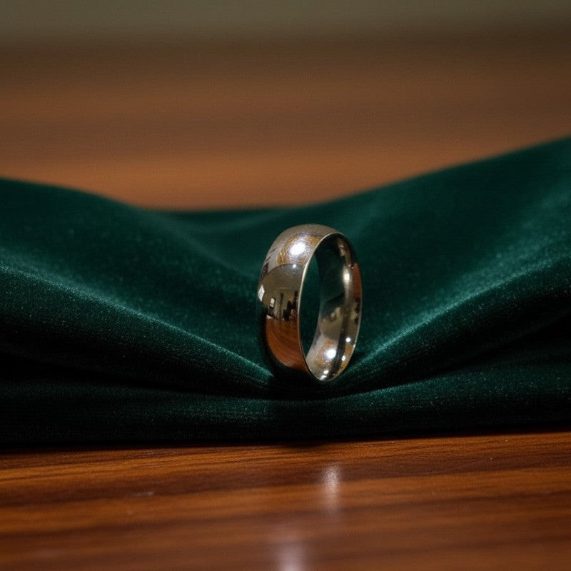 SilverStones.Pk silver imitation ring band, simple and elegant design, suitable for men and women.