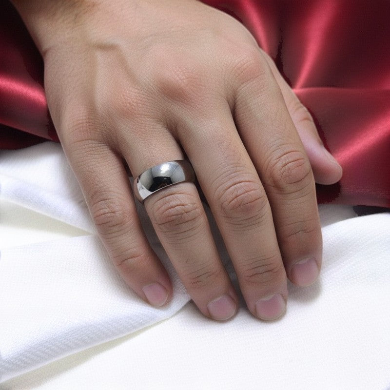 SilverStones.Pk premium quality silver imitation ring band with a simple, elegant design. Durable and comfortable for everyday wear.