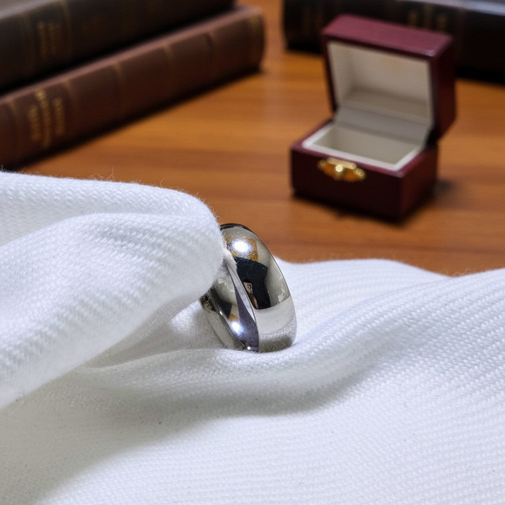 SilverStones.Pk premium quality silver imitation ring band with a simple, elegant design. Perfect for everyday wear.