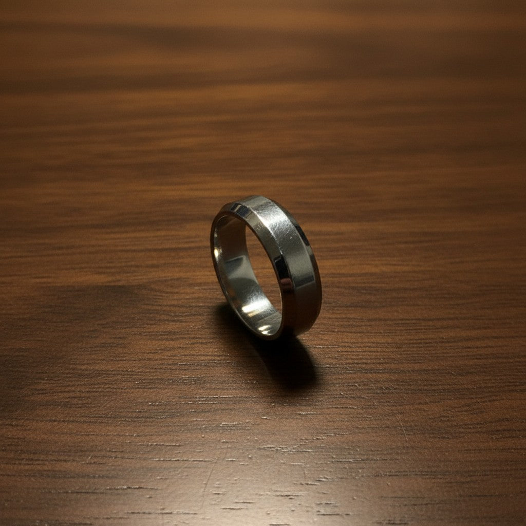 SilverStones.Pk premium quality imitation ring band, simple elegant design, silver tone, polished finish, suitable for men and women.