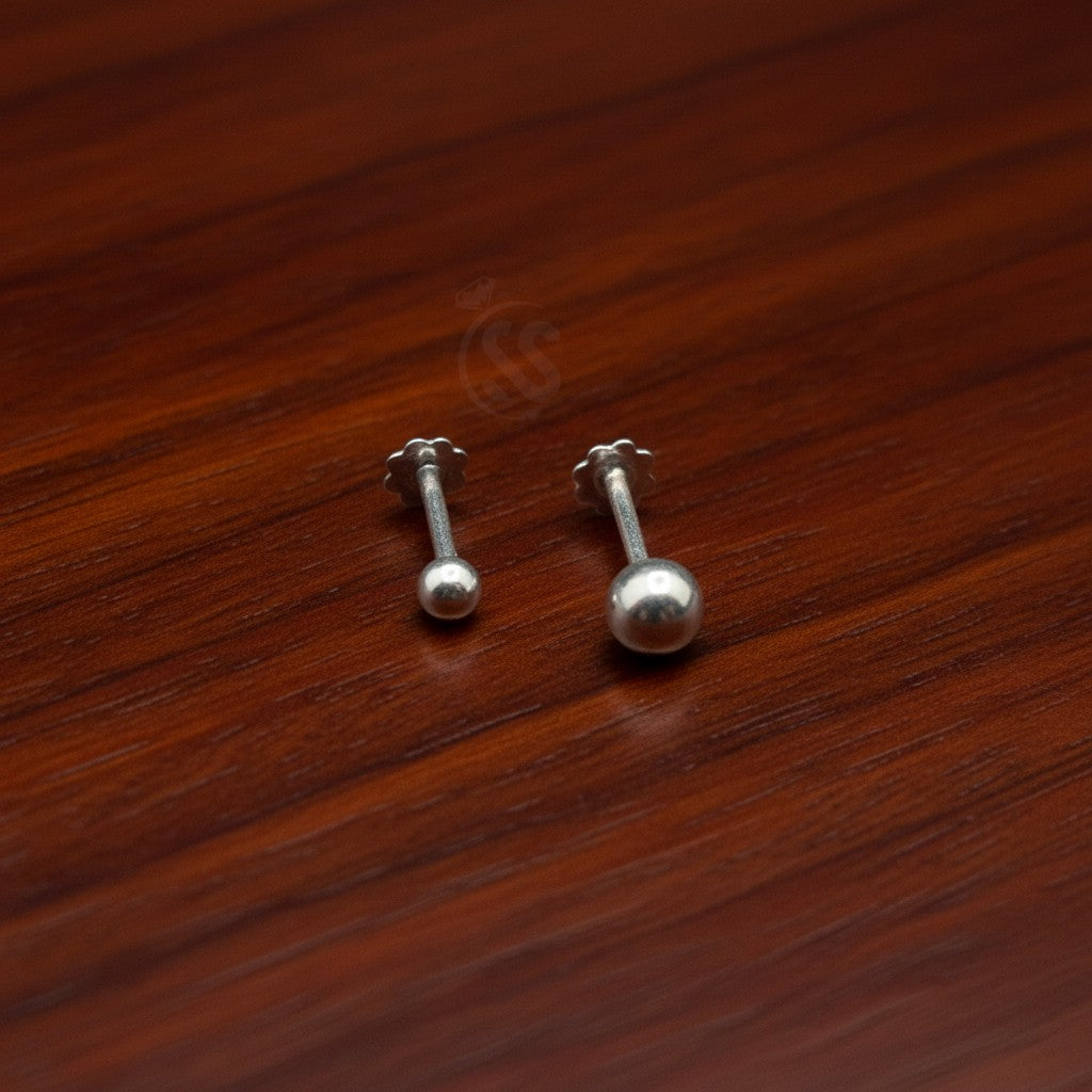SilverStones.Pk authentic silver nose pins with a subtle ball design and secure backing. Perfect for everyday wear.