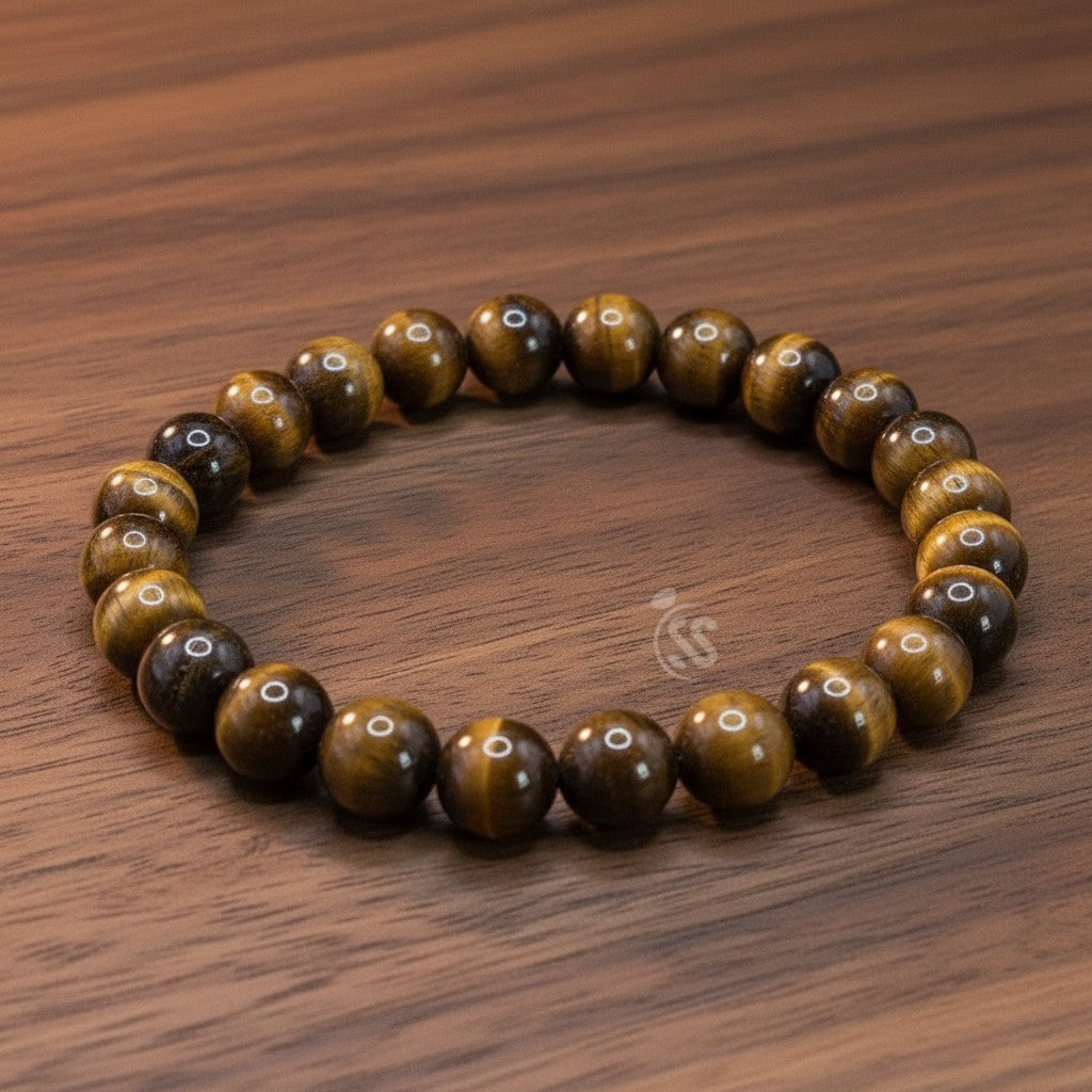 SilverStones.Pk bracelet with genuine golden-brown tiger eye stones, known for strength and confidence.