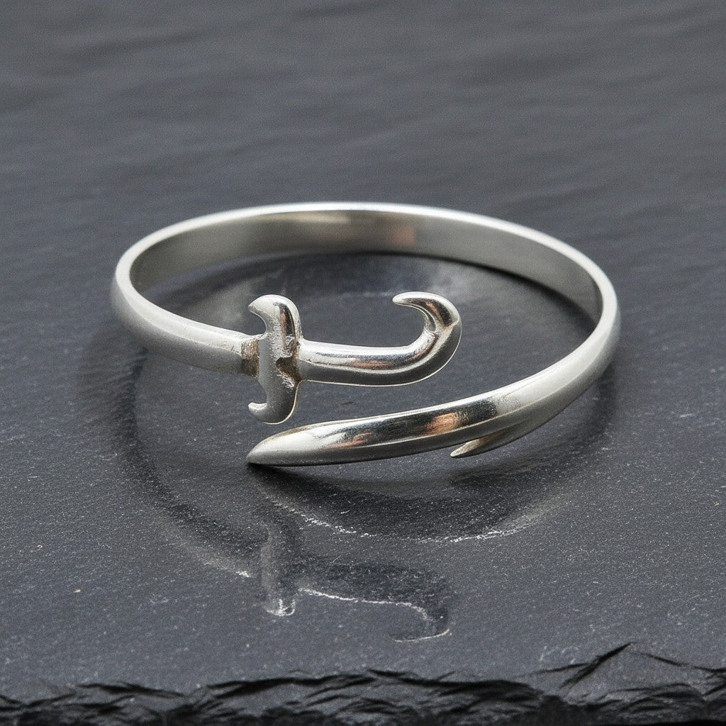 SilverStones.Pk Zulfiqar style silver chandi wrist band for gents, handcrafted pure silver adjustable kara.