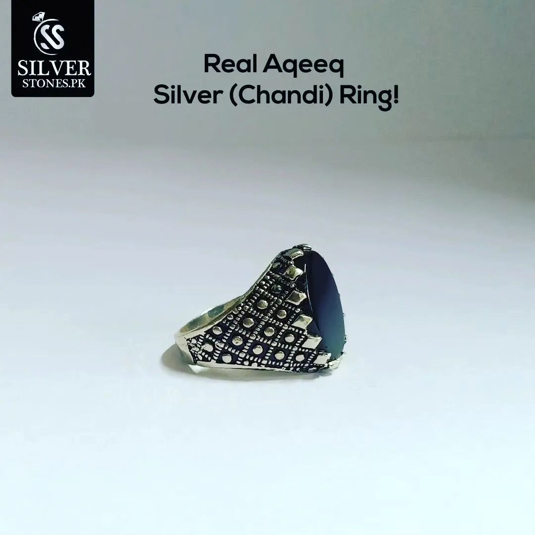 Real Aqeeq Turkish Silver (Chandi) Ring For Men’s