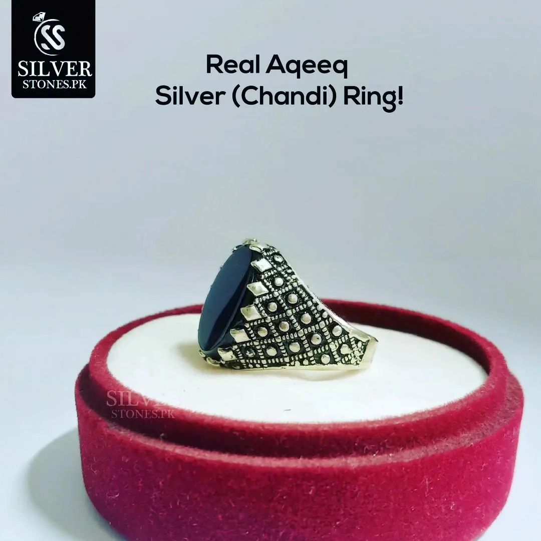 Buy Real Aqeeq Turkish Silver (Chandi) Ring For Men’s – Silver Jewelry ...