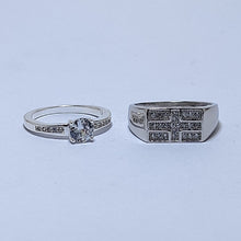 Italian 925 Silver Couple Rings