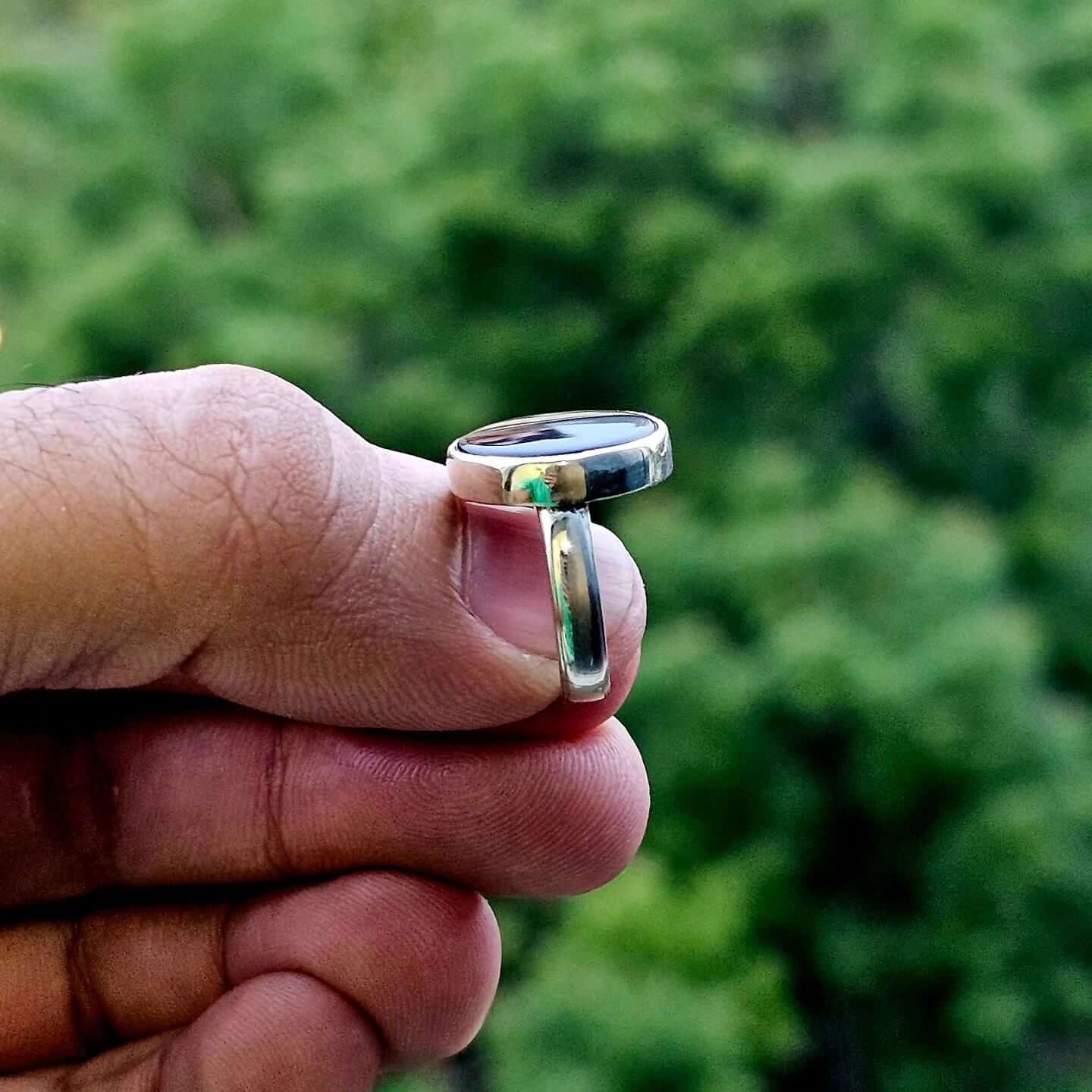 Real Aqeeq Silver (Chandi) Ring