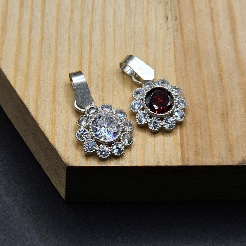 925 Silver Pendant with Zircon Stones for Ladies