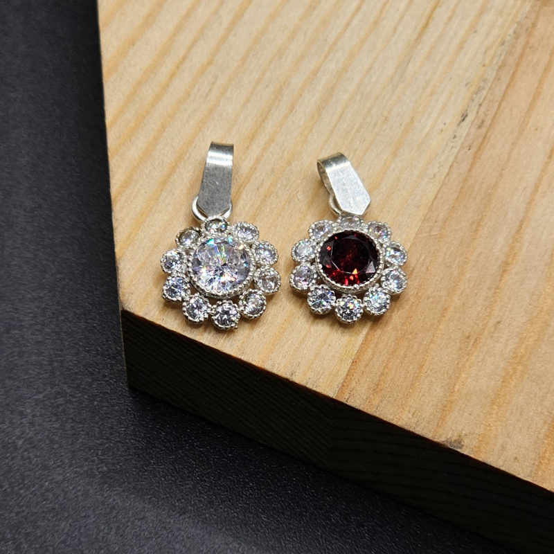 925 Silver Pendant with Zircon Stones for Ladies