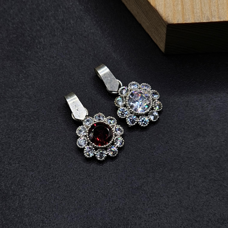 925 Silver Pendant with Zircon Stones for Ladies